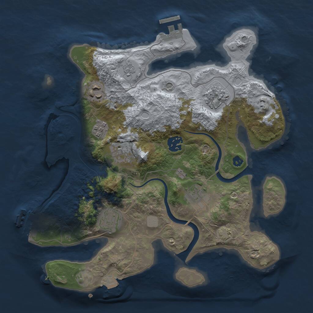 Rust Map: Procedural Map, Size: 3000, Seed: 1512693136, 13 Monuments