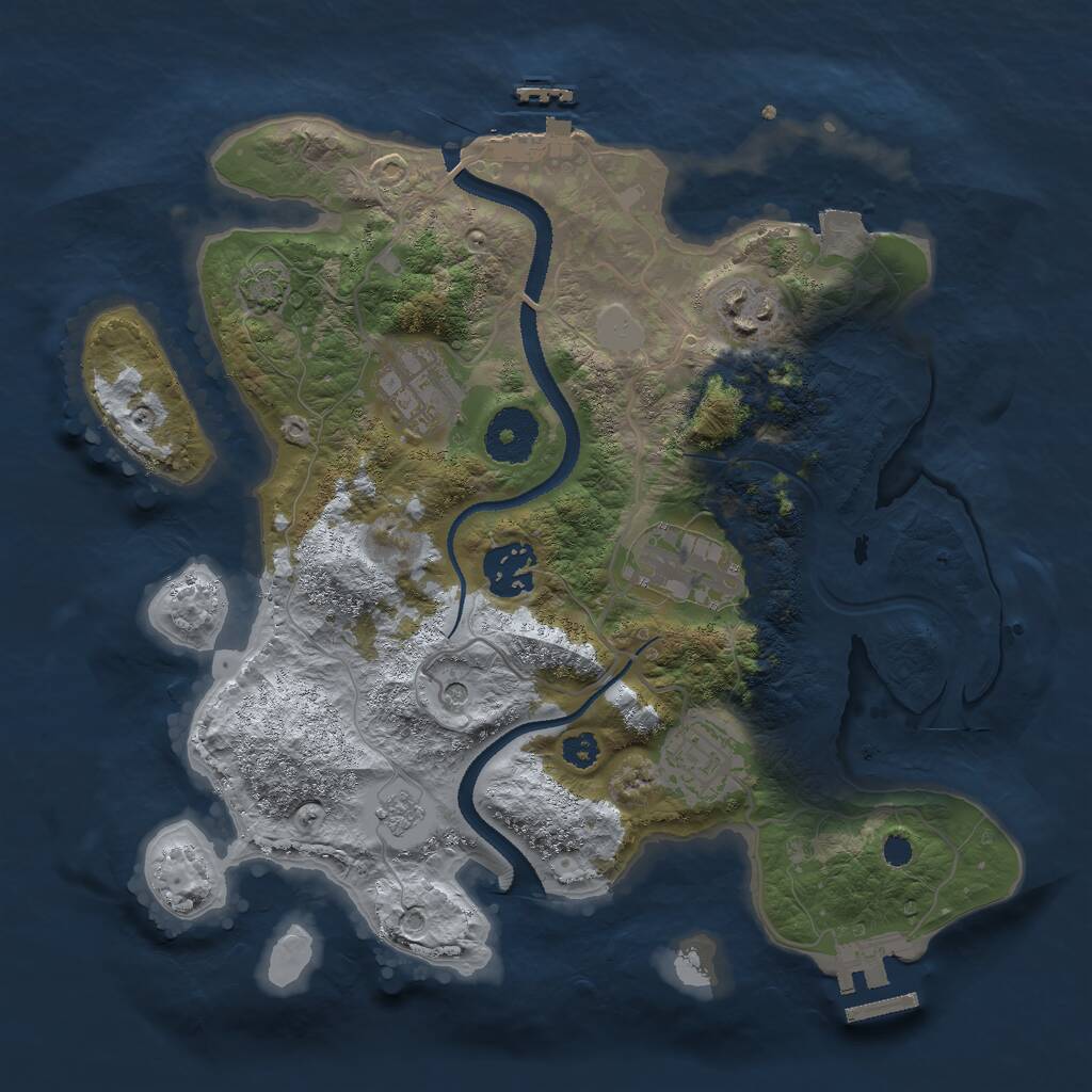 Rust Map: Procedural Map, Size: 3000, Seed: 189754321, 11 Monuments