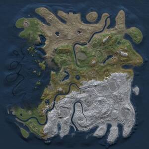 Thumbnail Rust Map: Procedural Map, Size: 4500, Seed: 1646674732, 15 Monuments