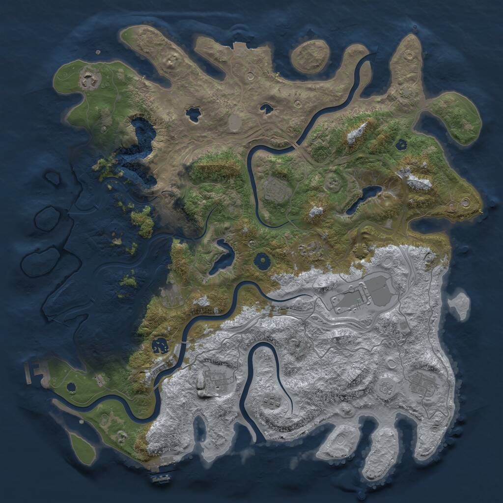 Rust Map: Procedural Map, Size: 4500, Seed: 1646674732, 15 Monuments