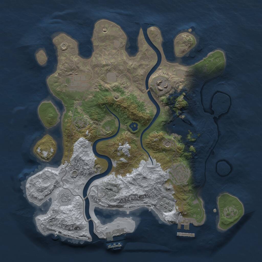Rust Map: Procedural Map, Size: 3000, Seed: 28611, 11 Monuments