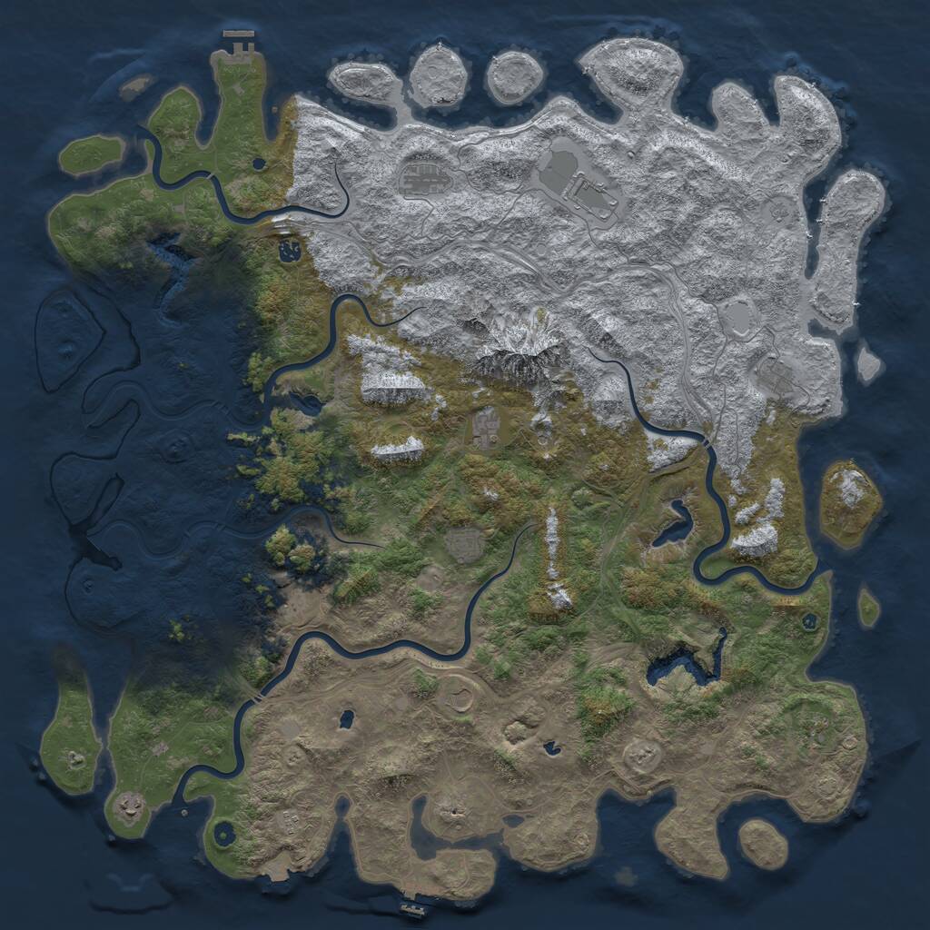 Rust Map: Procedural Map, Size: 6000, Seed: 1667057923, 17 Monuments