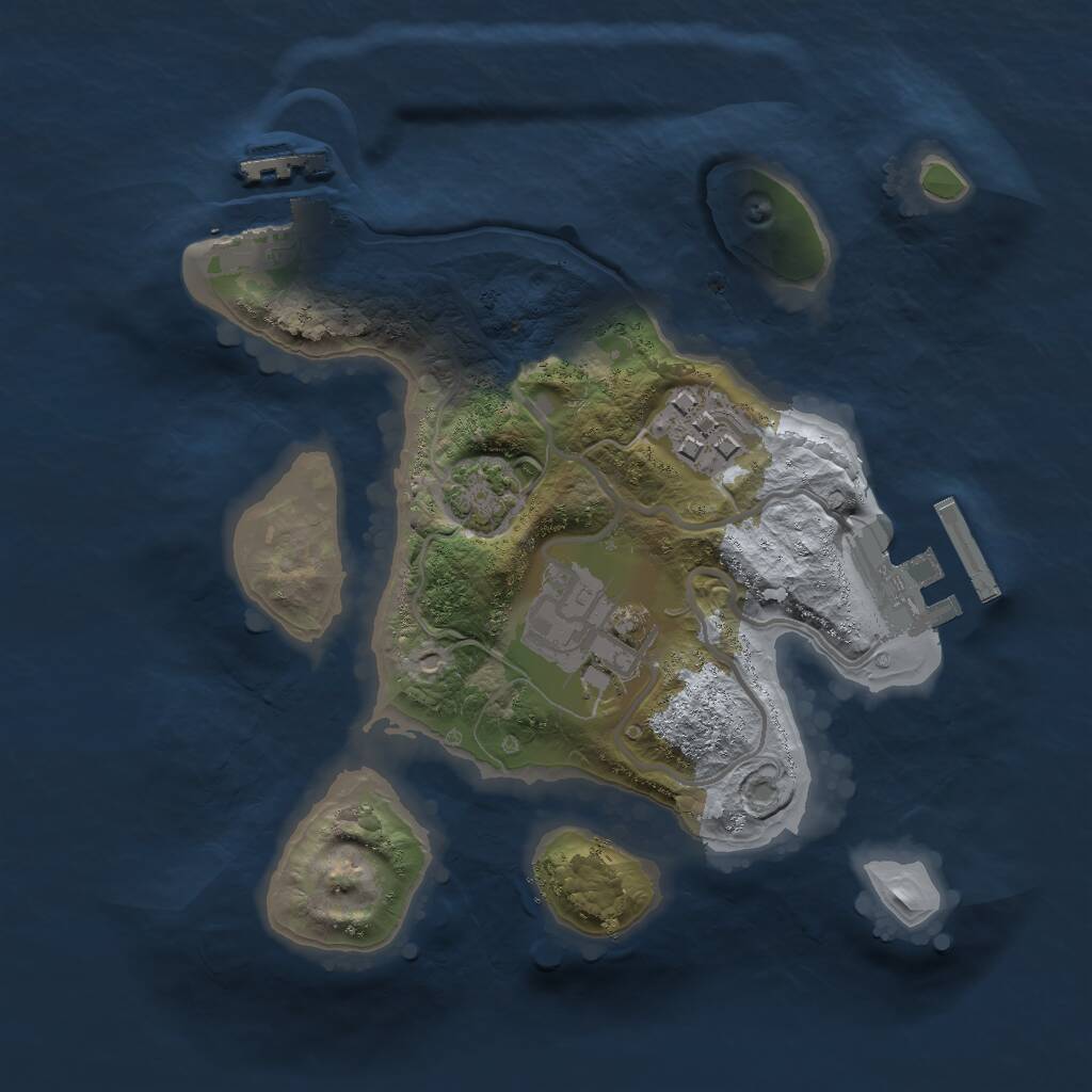 Rust Map: Procedural Map, Size: 2000, Seed: 23298213, 6 Monuments