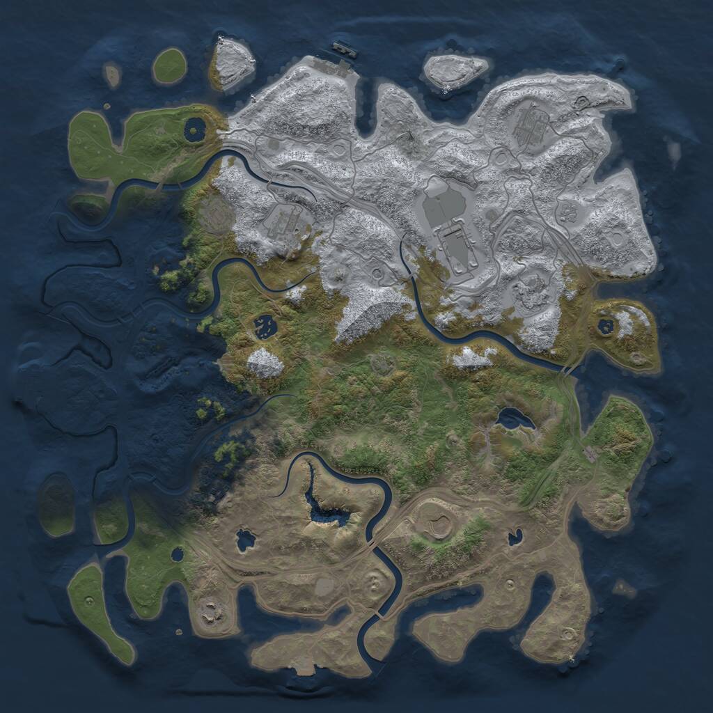 Rust Map: Procedural Map, Size: 4500, Seed: 219436144, 15 Monuments