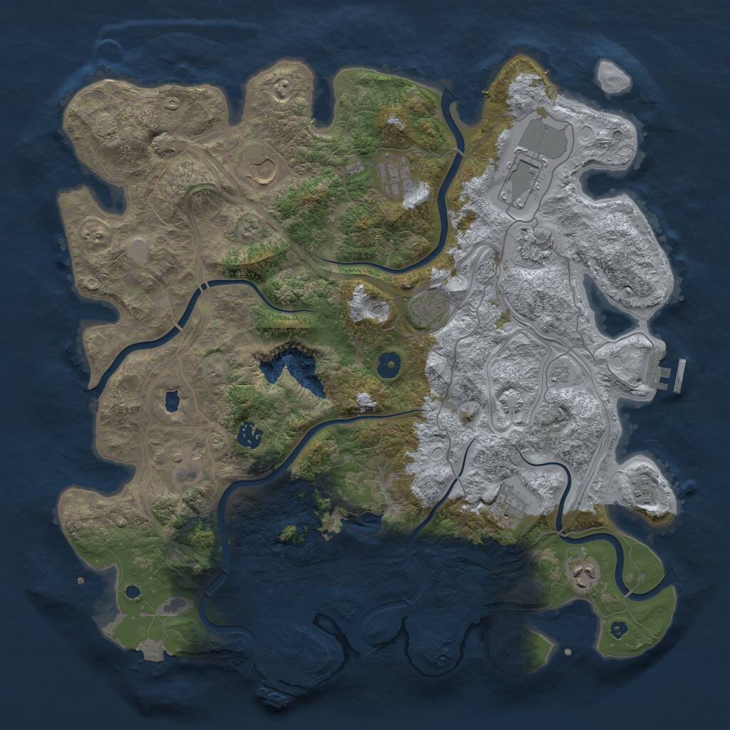 Rust Map: Procedural Map, Size: 4300, Seed: 78538959, 16 Monuments