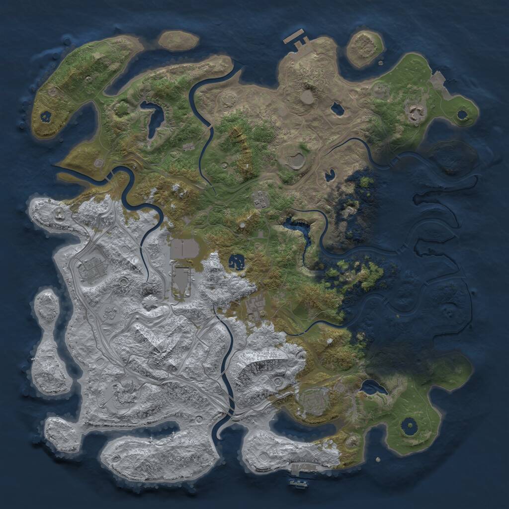 Rust Map: Procedural Map, Size: 4550, Seed: 202296648, 15 Monuments
