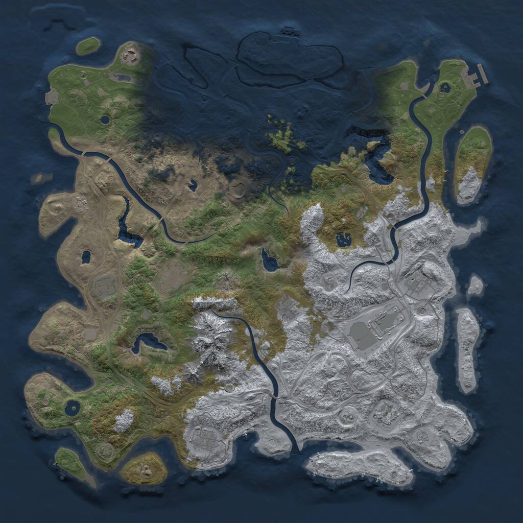 Rust Map: Procedural Map, Size: 5000, Seed: 46262112, 17 Monuments