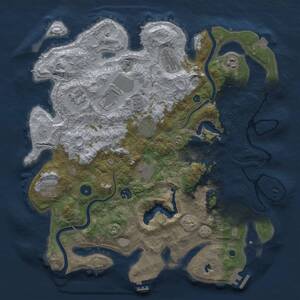 Thumbnail Rust Map: Procedural Map, Size: 4000, Seed: 23312765, 15 Monuments