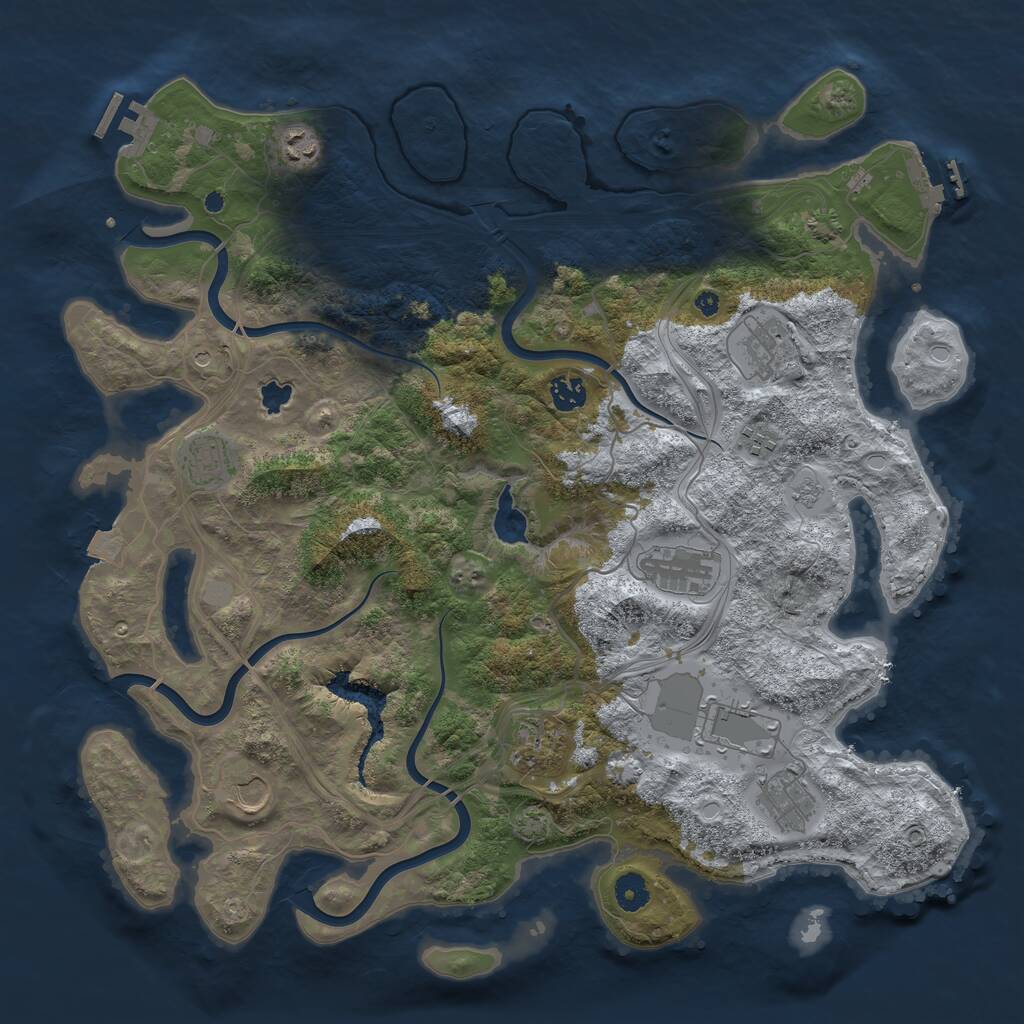 Rust Map: Procedural Map, Size: 4250, Seed: 457654868, 16 Monuments