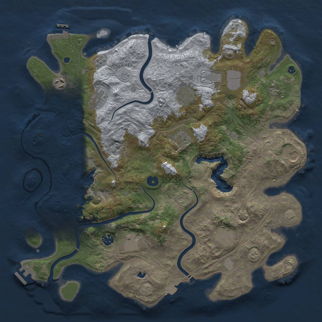 Rust Map: Procedural Map, Size: 4250, Seed: 1260940173, 17 Monuments