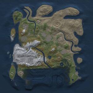 Thumbnail Rust Map: Procedural Map, Size: 3700, Seed: 1455237676, 14 Monuments
