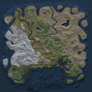 Thumbnail Rust Map: Procedural Map, Size: 4800, Seed: 958944750, 17 Monuments