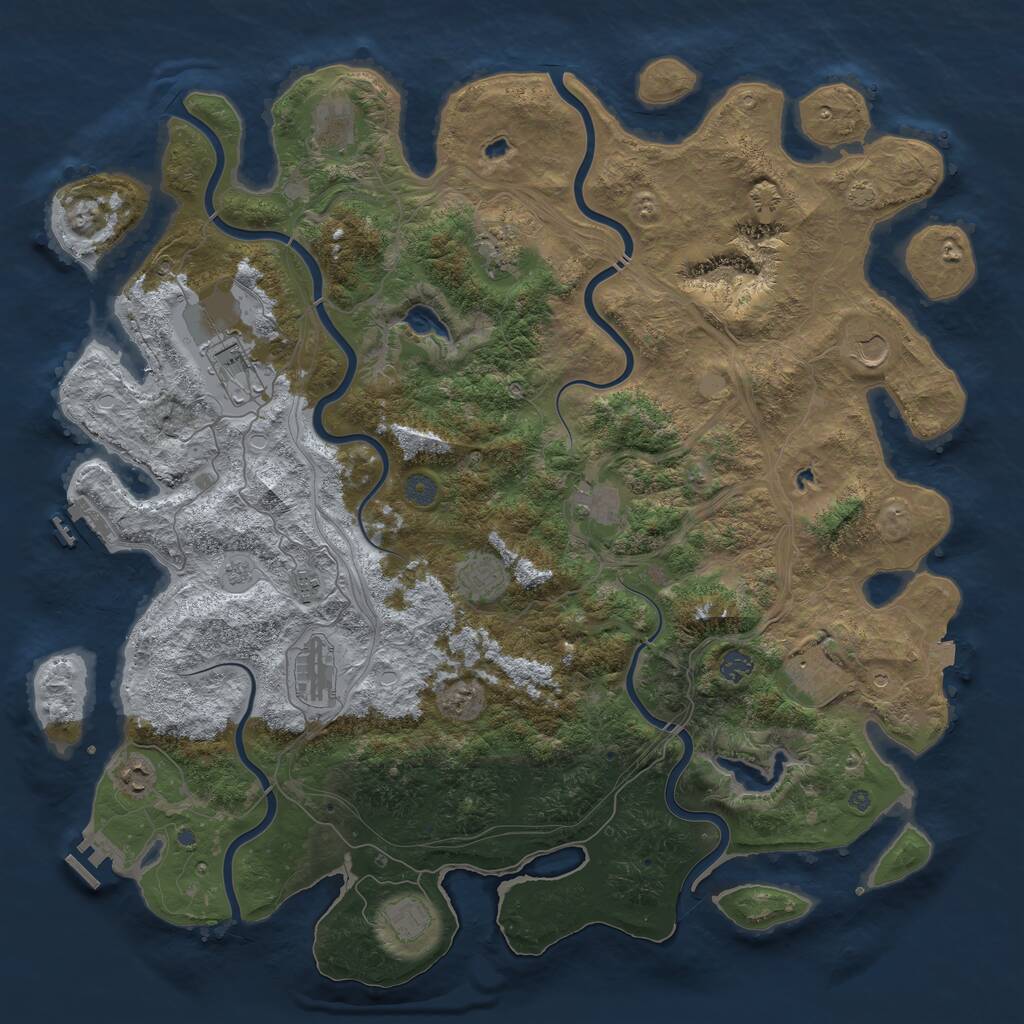 Rust Map: Procedural Map, Size: 4800, Seed: 958944750, 19 Monuments