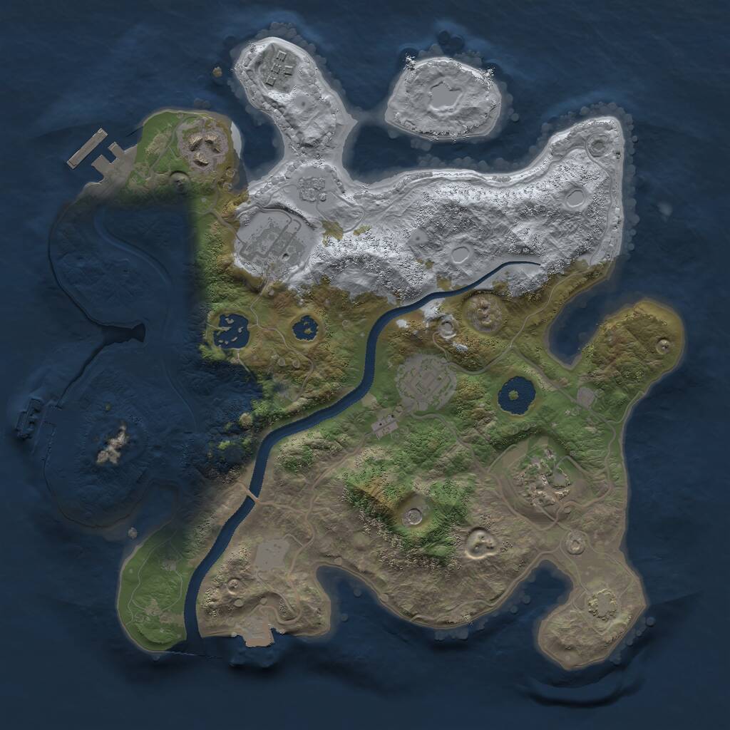 Rust Map: Procedural Map, Size: 3000, Seed: 2897543, 12 Monuments