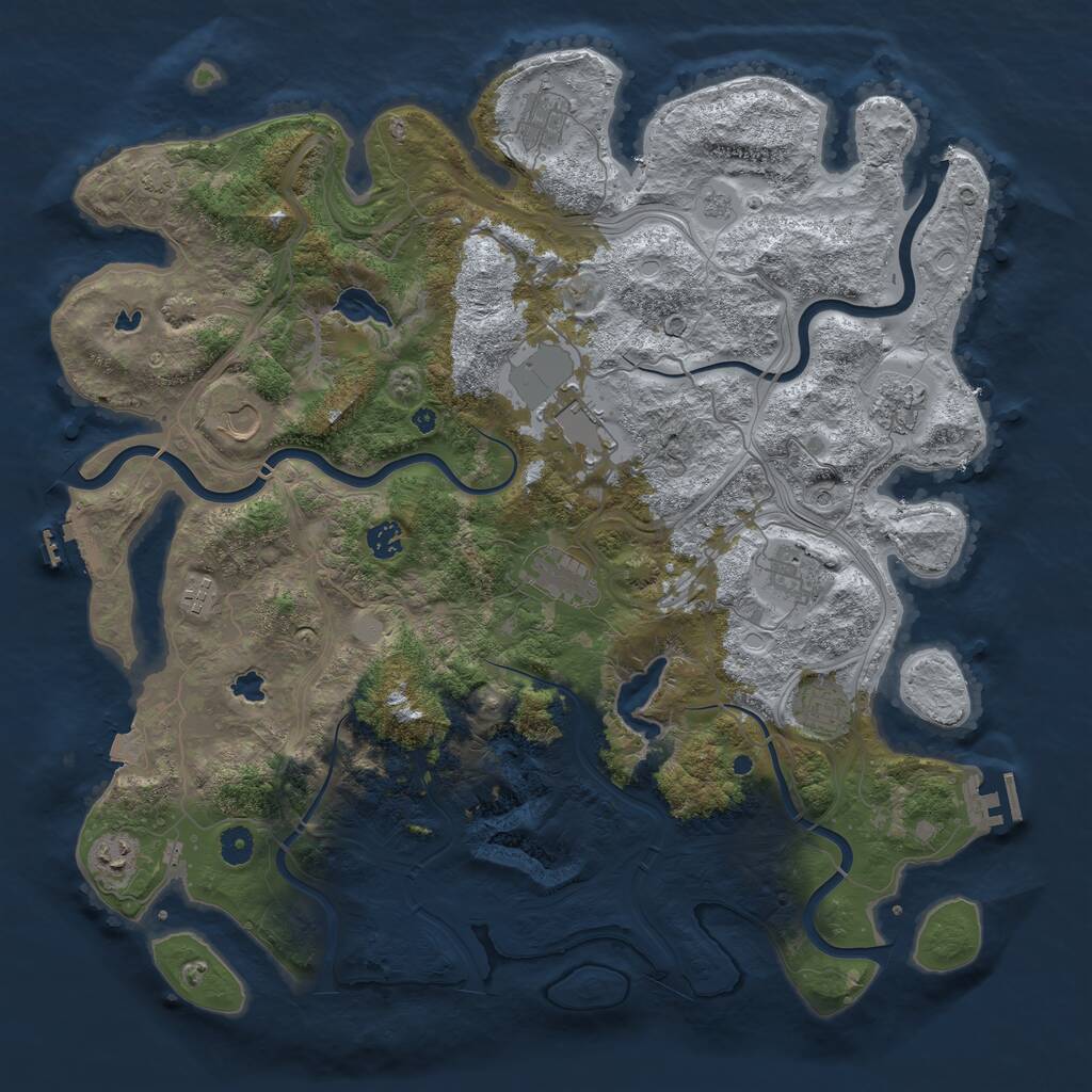 Rust Map: Procedural Map, Size: 4500, Seed: 963360171, 16 Monuments