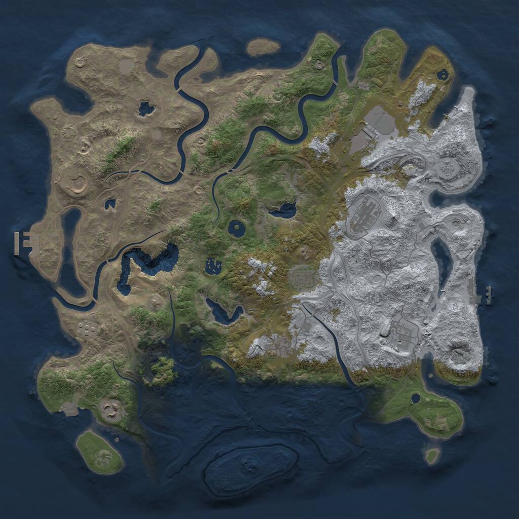 Rust Map: Procedural Map, Size: 4500, Seed: 1030298116, 15 Monuments