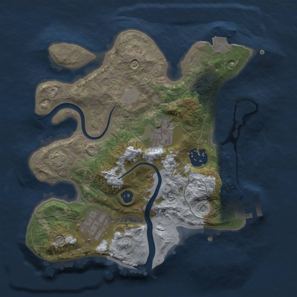 Rust Map: Procedural Map, Size: 2400, Seed: 169947, 7 Monuments