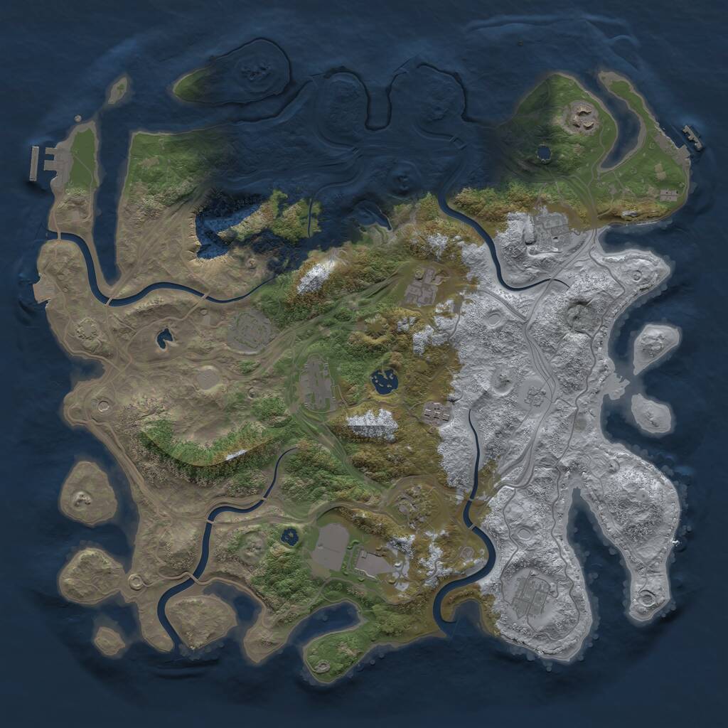 Rust Map: Procedural Map, Size: 4250, Seed: 173686524, 16 Monuments