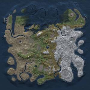 Thumbnail Rust Map: Procedural Map, Size: 4250, Seed: 173686524, 16 Monuments