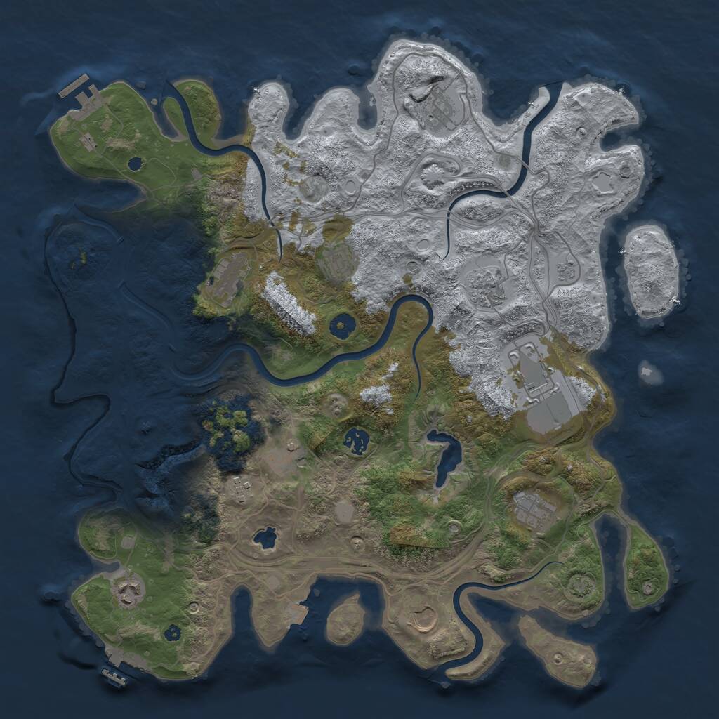 Rust Map: Procedural Map, Size: 4250, Seed: 303308973, 17 Monuments