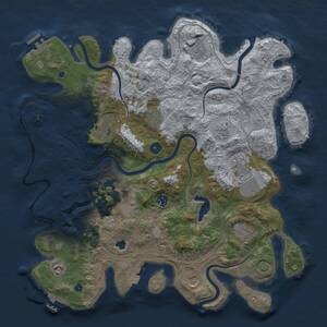 Thumbnail Rust Map: Procedural Map, Size: 4250, Seed: 303308973, 17 Monuments