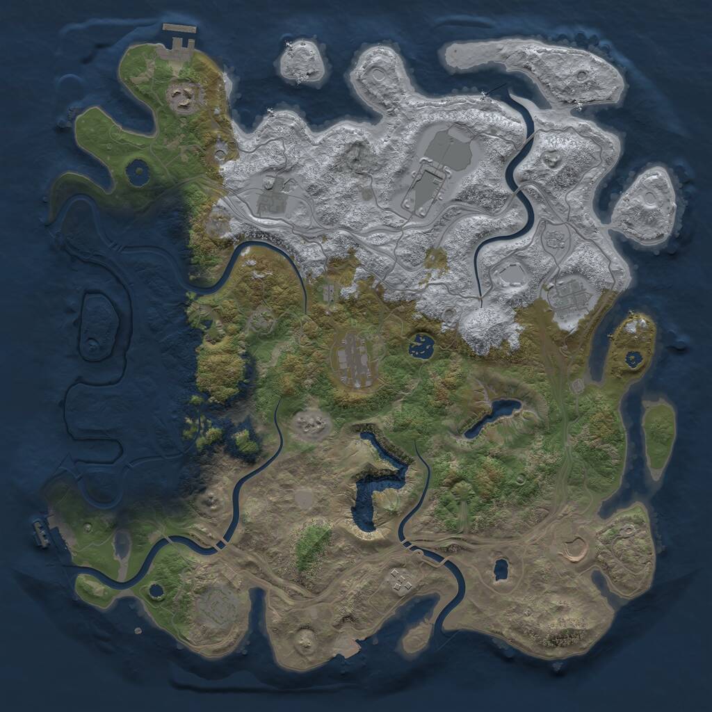 Rust Map: Procedural Map, Size: 4300, Seed: 1373481359, 15 Monuments
