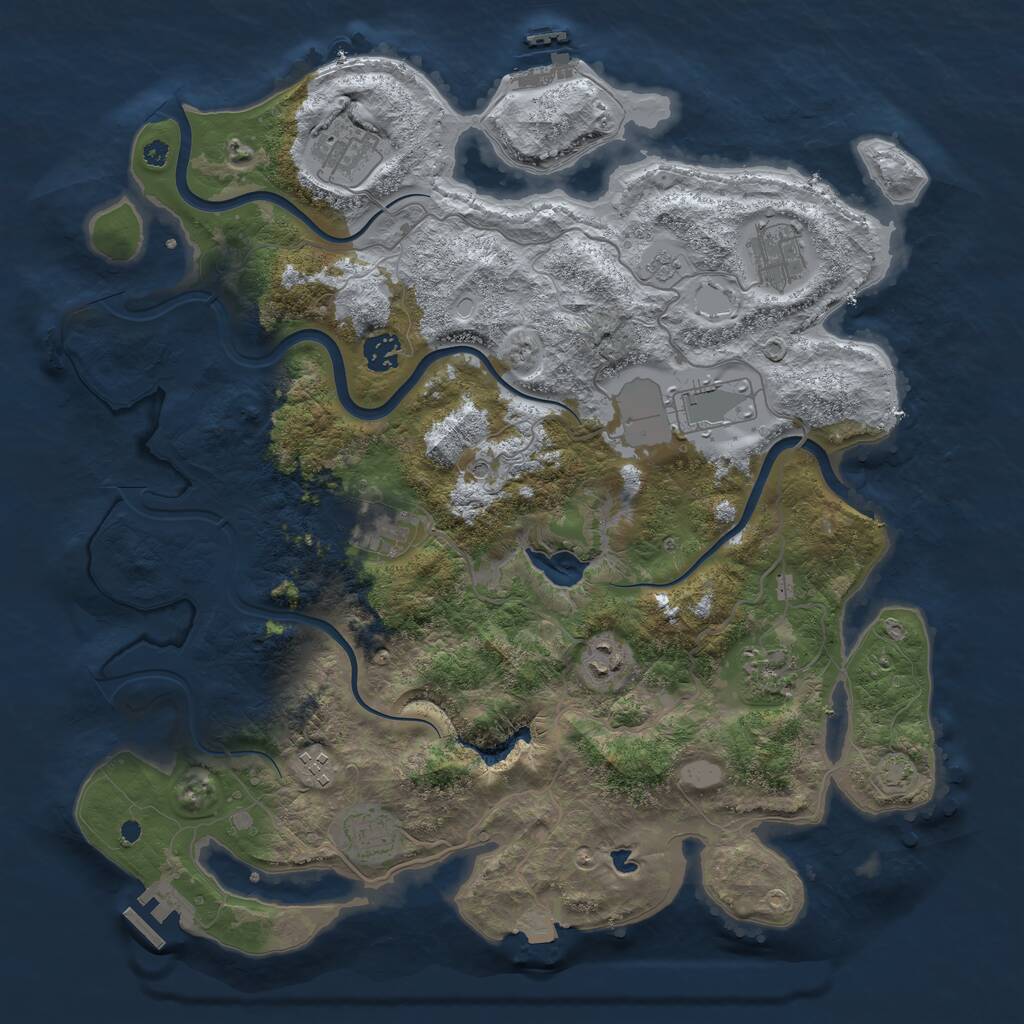 Rust Map: Procedural Map, Size: 4000, Seed: 1780704123, 15 Monuments