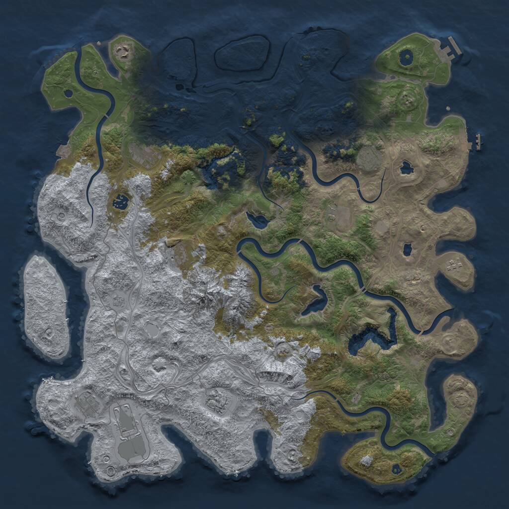 Rust Map: Procedural Map, Size: 5000, Seed: 40872837, 16 Monuments