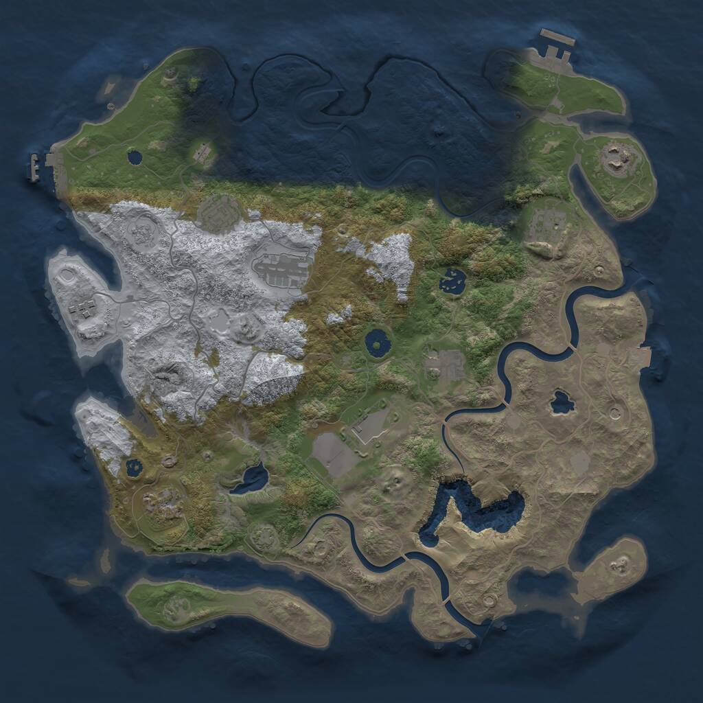 Rust Map: Procedural Map, Size: 4000, Seed: 591357844, 15 Monuments