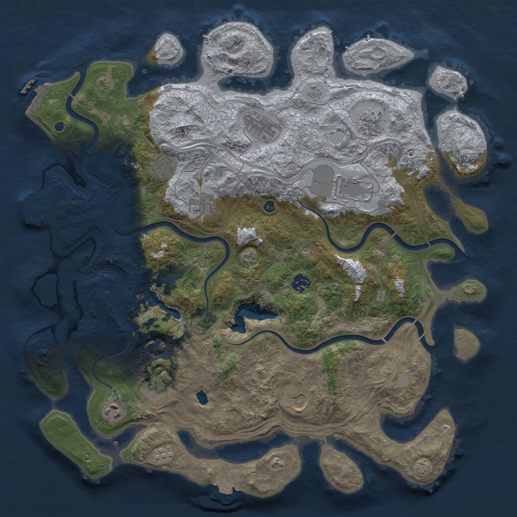 Rust Map: Procedural Map, Size: 4400, Seed: 9432, 16 Monuments