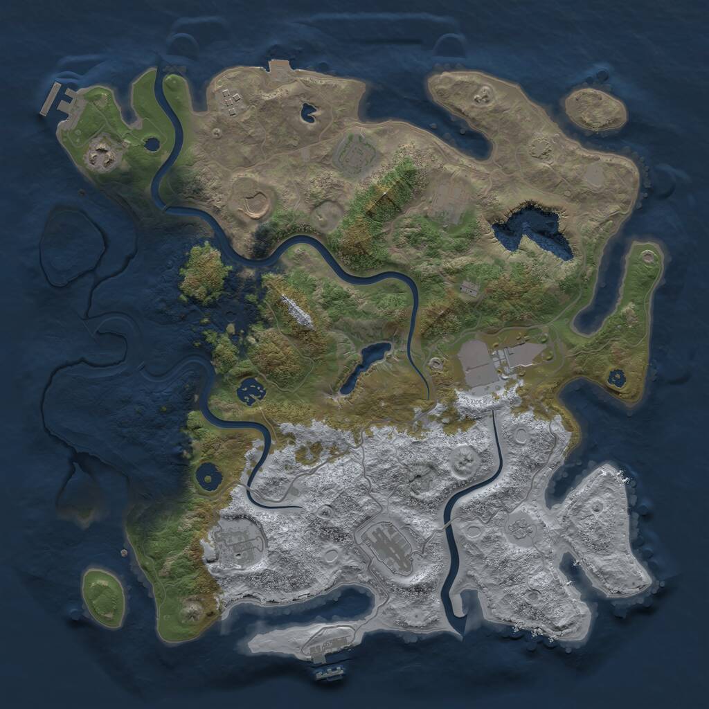 Rust Map: Procedural Map, Size: 4000, Seed: 792636081, 15 Monuments