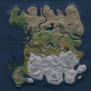 Thumbnail Rust Map: Procedural Map, Size: 4000, Seed: 2106622258, 15 Monuments