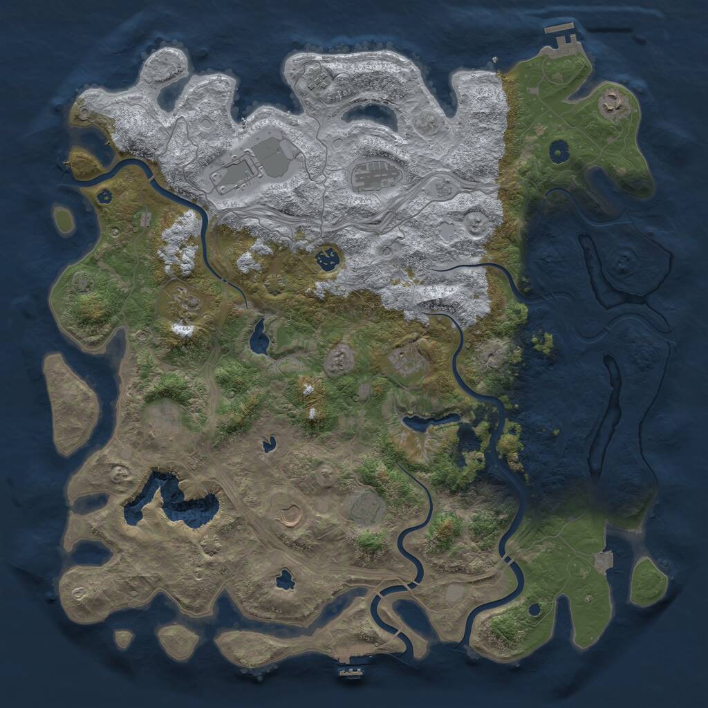 Rust Map: Procedural Map, Size: 4800, Seed: 1380797227, 16 Monuments