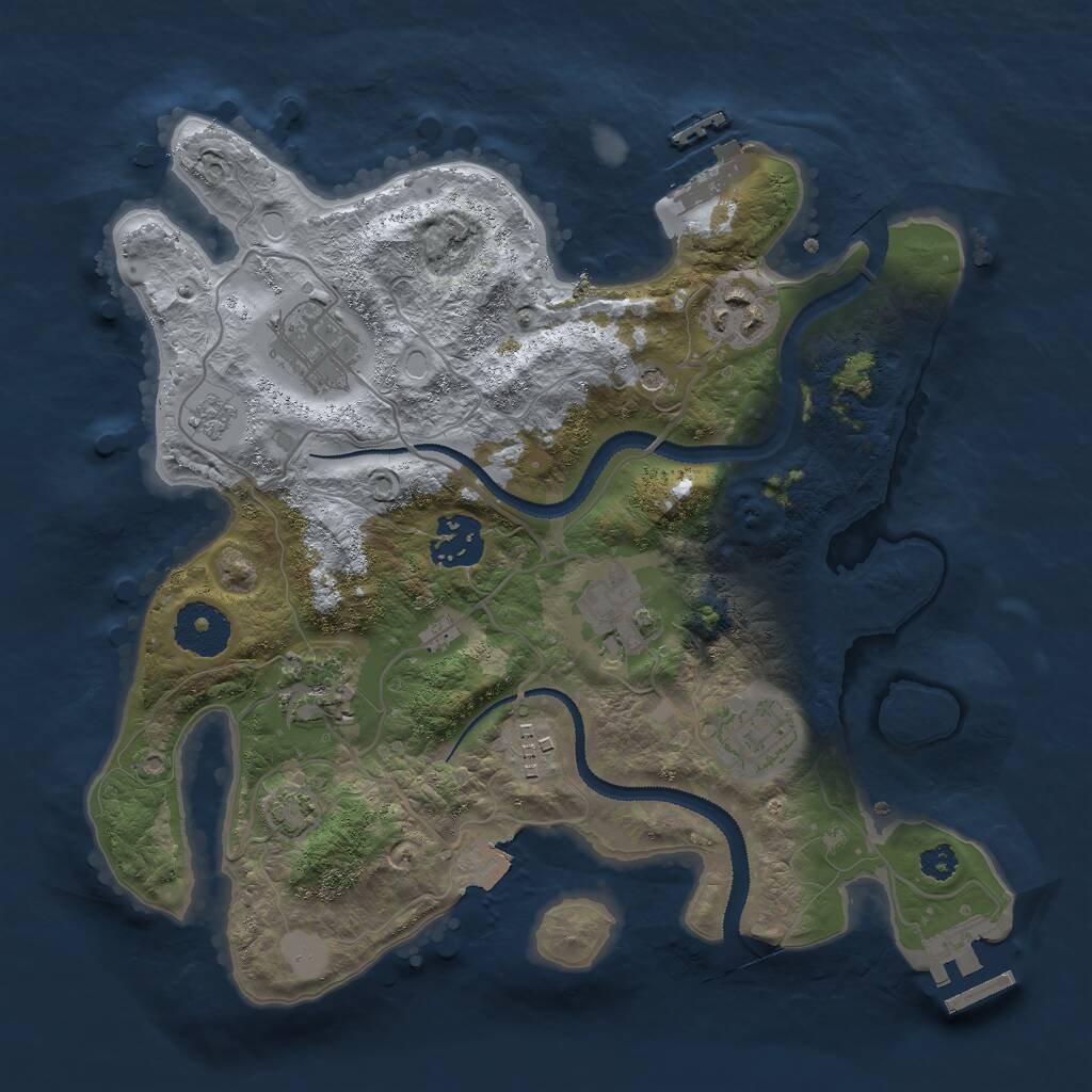 Rust Map: Procedural Map, Size: 3000, Seed: 307394702, 13 Monuments