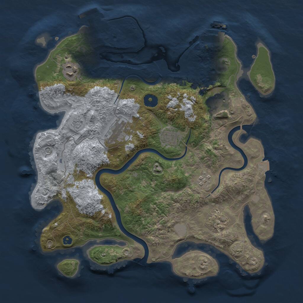 Rust Map: Procedural Map, Size: 3300, Seed: 113953569, 12 Monuments