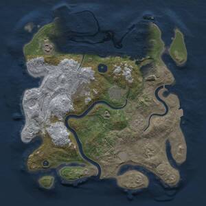 Thumbnail Rust Map: Procedural Map, Size: 3300, Seed: 113953569, 12 Monuments