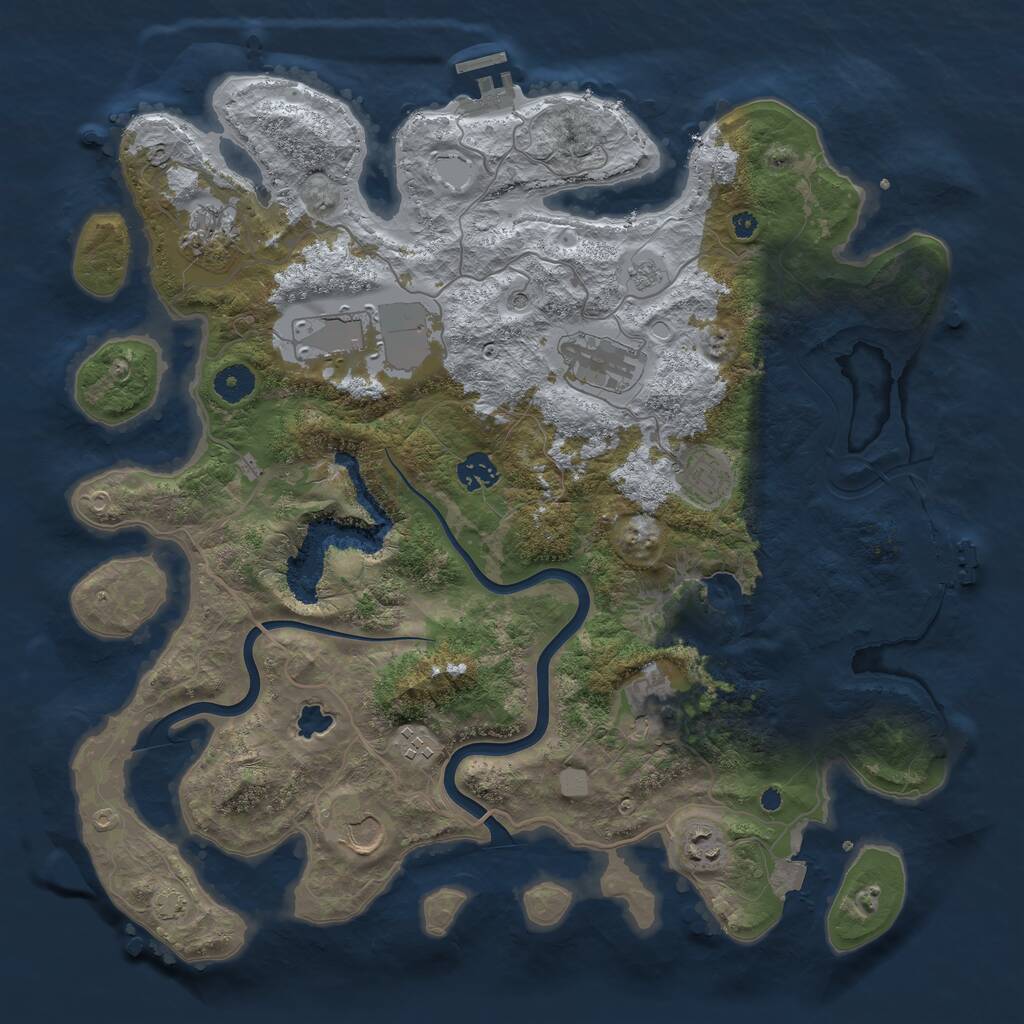 Rust Map: Procedural Map, Size: 4000, Seed: 304866847, 15 Monuments