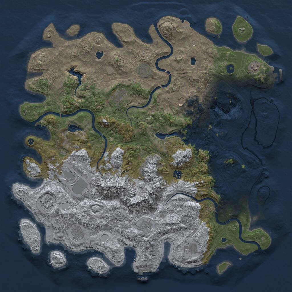 Rust Map: Procedural Map, Size: 5000, Seed: 148123262, 17 Monuments