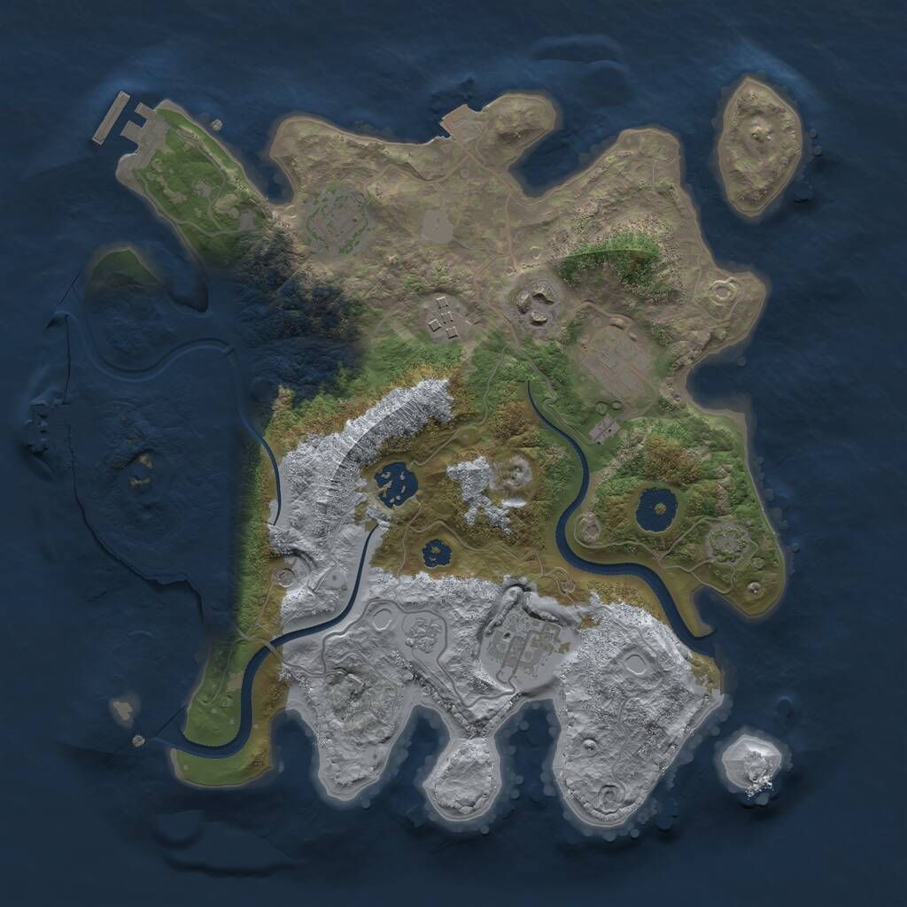 Rust Map: Procedural Map, Size: 3200, Seed: 124873982, 12 Monuments
