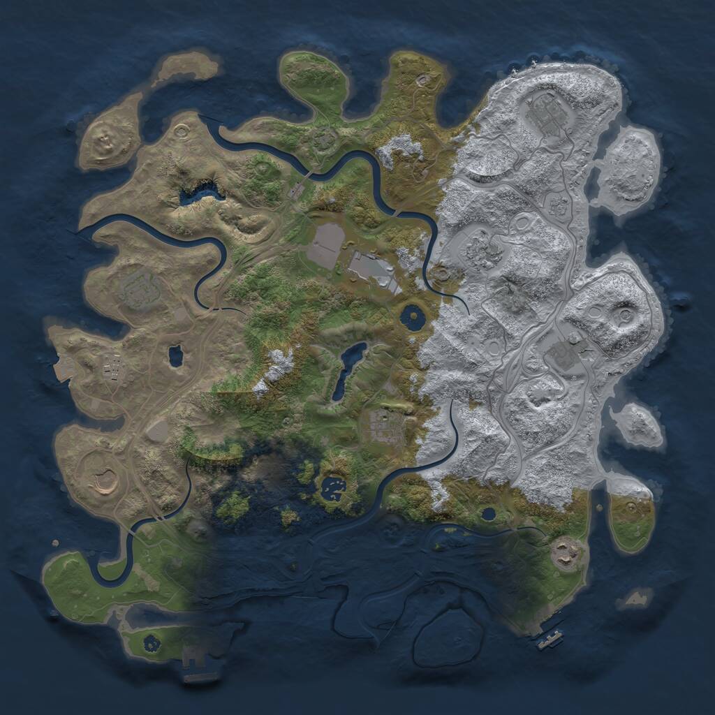 Rust Map: Procedural Map, Size: 4250, Seed: 1725512546, 16 Monuments