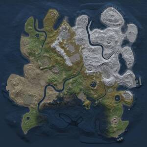 Thumbnail Rust Map: Procedural Map, Size: 3800, Seed: 1518277161, 15 Monuments