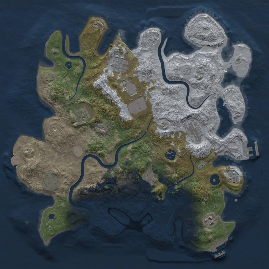 Rust Map: Procedural Map, Size: 3800, Seed: 1518277161, 15 Monuments