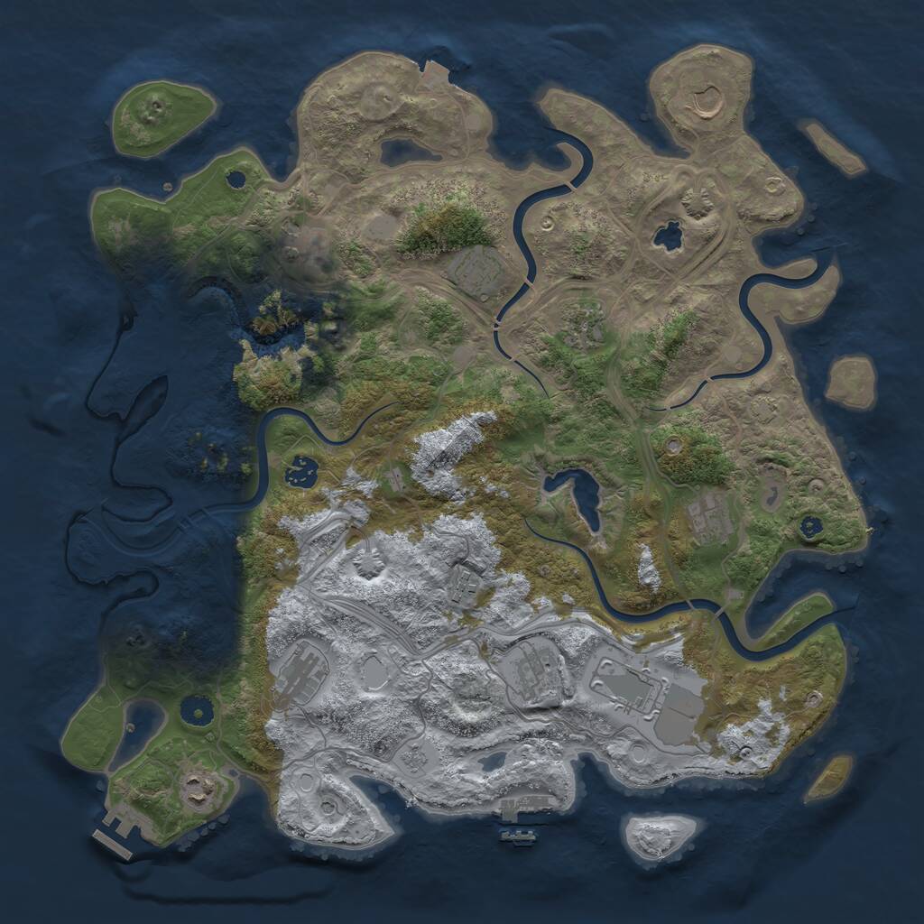 Rust Map: Procedural Map, Size: 4250, Seed: 812287778, 17 Monuments