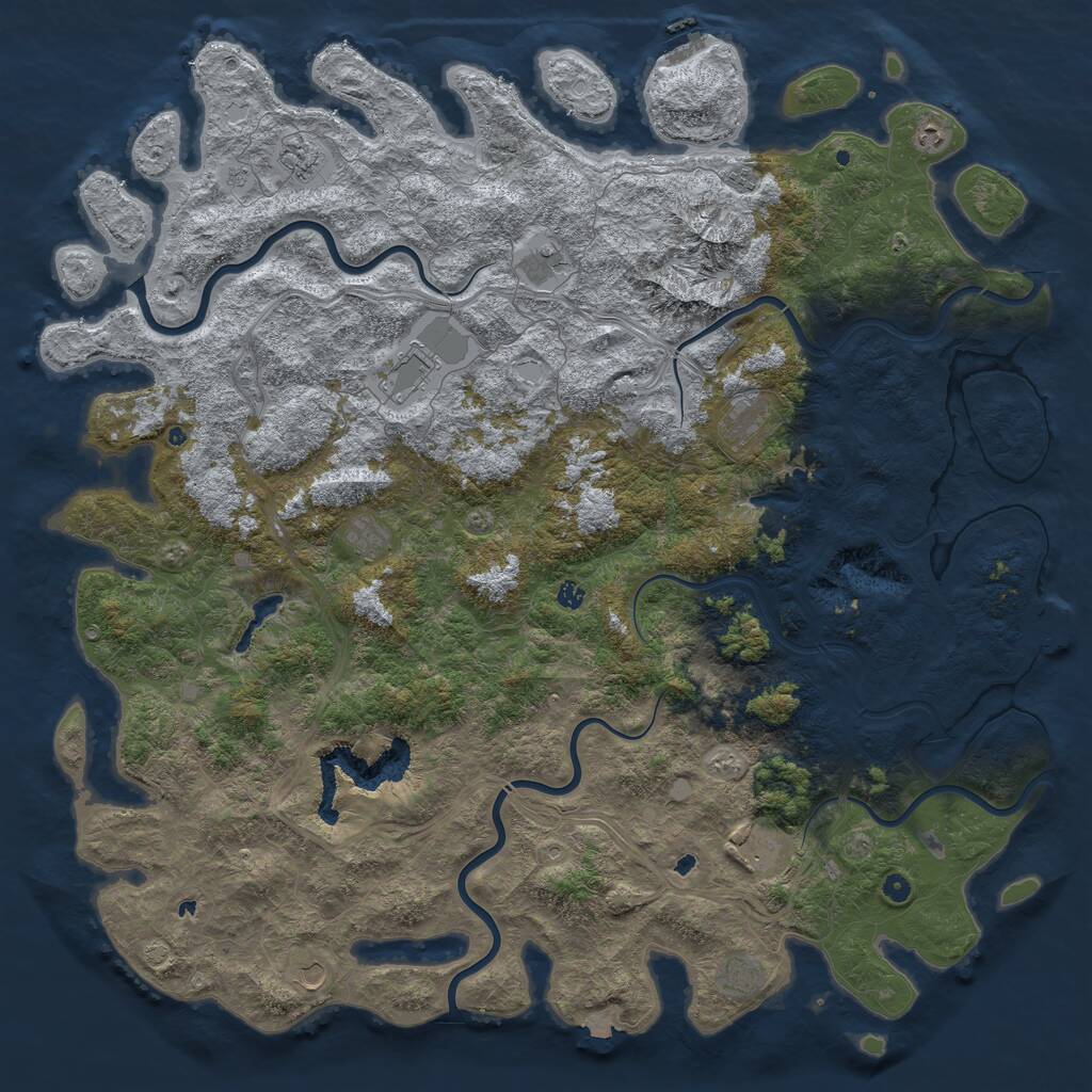 Rust Map: Procedural Map, Size: 6000, Seed: 13141624, 17 Monuments