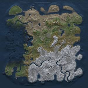 Thumbnail Rust Map: Procedural Map, Size: 4500, Seed: 866331707, 17 Monuments