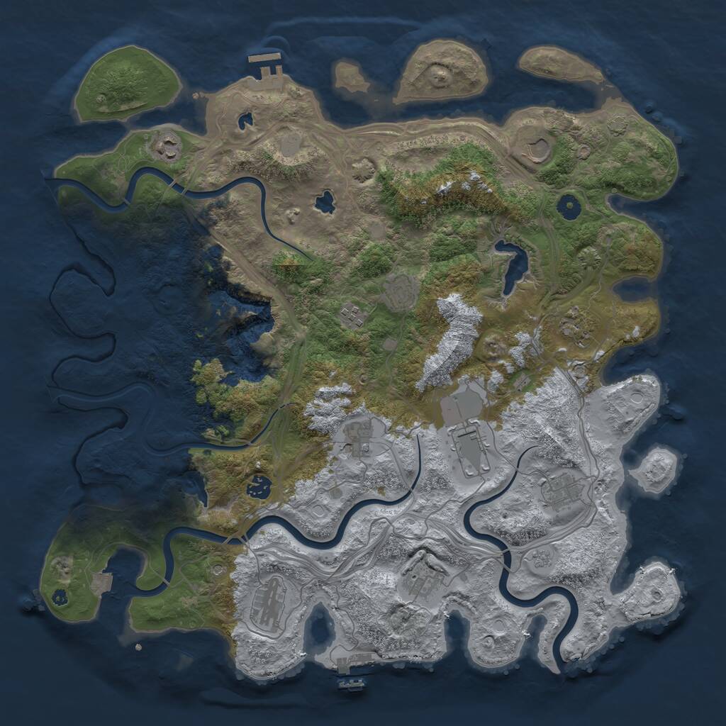 Rust Map: Procedural Map, Size: 4500, Seed: 866331707, 17 Monuments