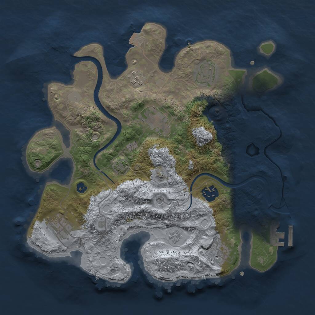 Rust Map: Procedural Map, Size: 3000, Seed: 19980803, 11 Monuments