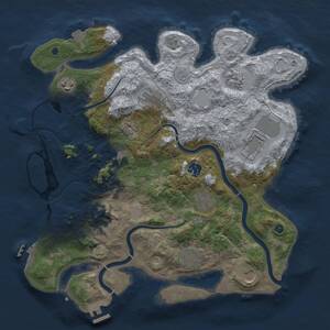 Thumbnail Rust Map: Procedural Map, Size: 3750, Seed: 695431790, 17 Monuments