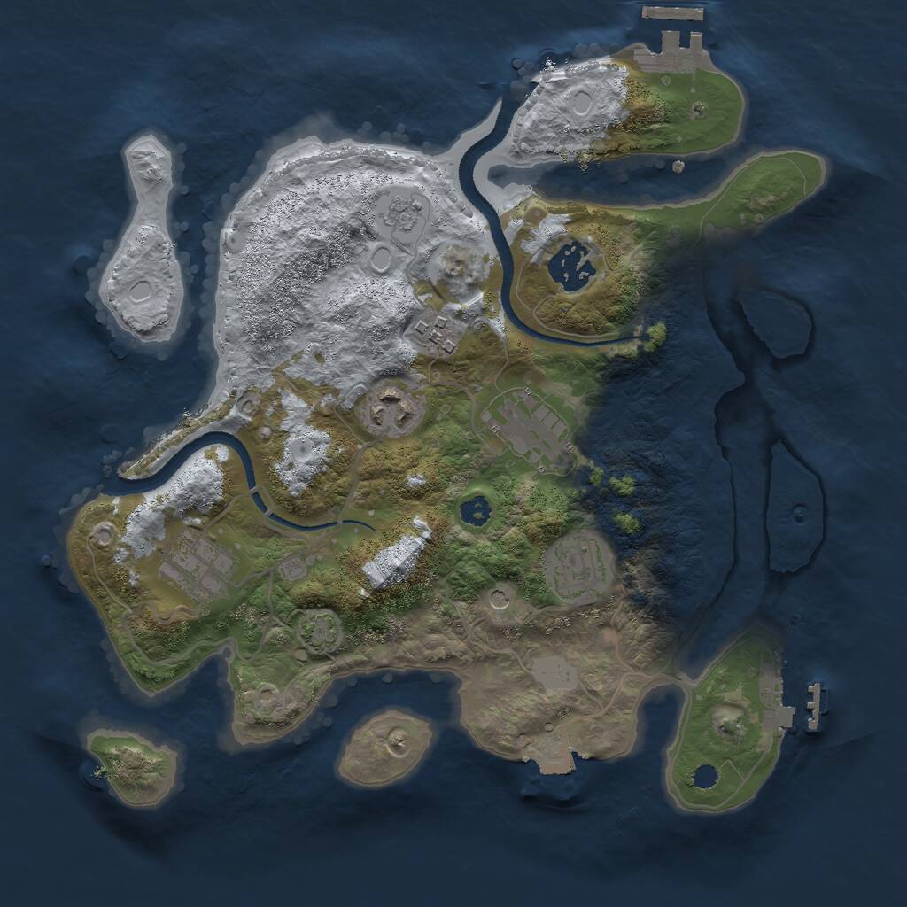 Rust Map: Procedural Map, Size: 3000, Seed: 363731293, 12 Monuments