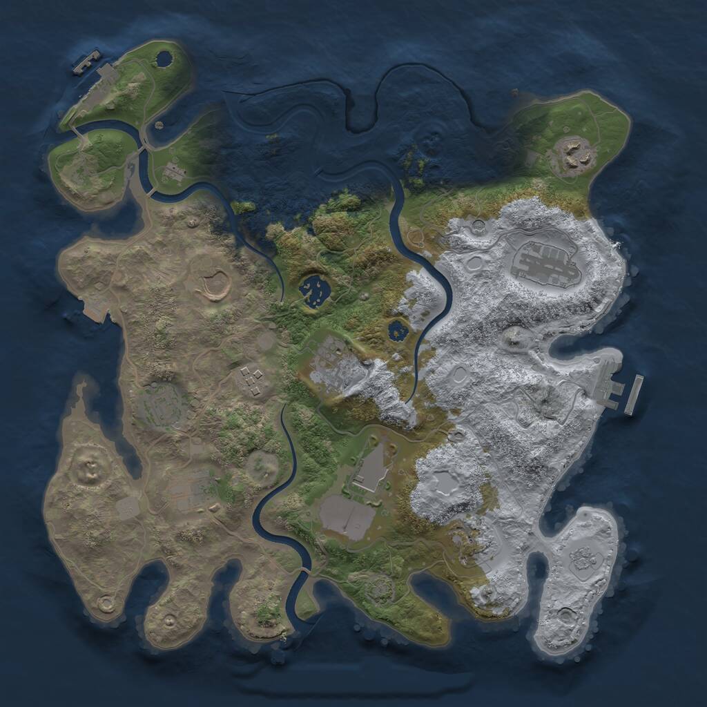 Rust Map: Procedural Map, Size: 3500, Seed: 1337560821, 16 Monuments